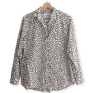 Grayson The Hero Heart Print Button Up Lightweight 100% Cotton Size 3 Or Medium